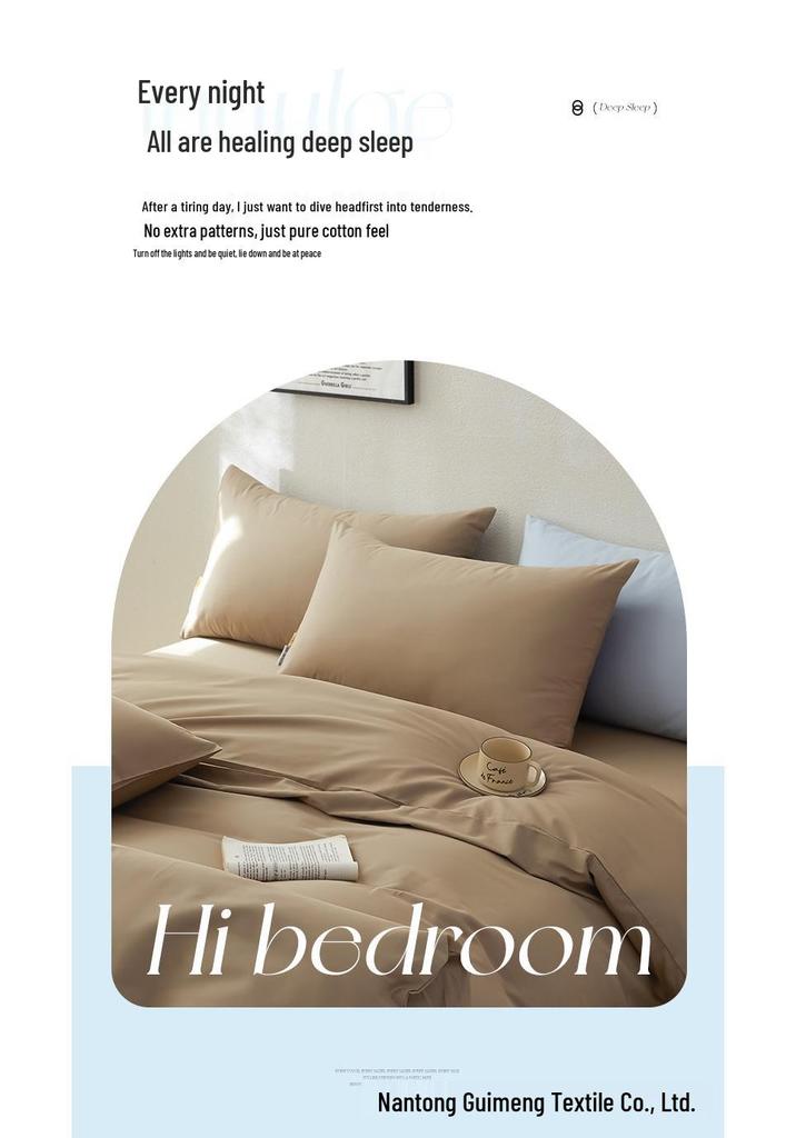 A-class Pure Cotton Solid Color Pillowcase Pair 48x74cm - Skin-Friendly for Home & Hotel Use