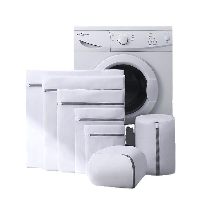 1Pc White Durable Large Washing Laundry Bag Mesh Organizer Net Dirty Bra Socks Underwear Shoe Storag Wash Machine Cover Clothes