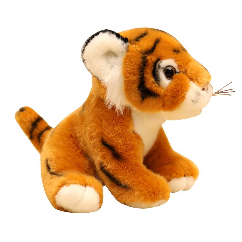 Simulation Little Tiger Doll Cute Sitting Position White Tiger Plush Toy Doll Children's Rag Doll Sleeping Pillow Gift