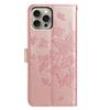For iPhone 16 Pro Max Case Butterfly Imprinted Wallet Stand PU Leather Flip Phone Cover with Strap