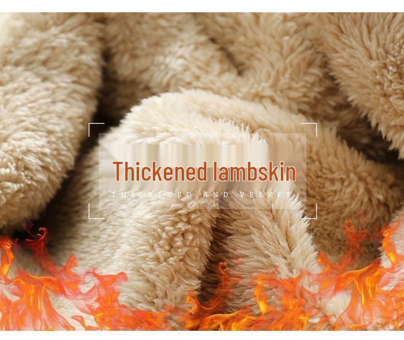 Pánská mikina s kapucí z jehněčí kůže - Zimní sametově silná trendy bunda, Hong Kongský styl, Teplá, Studentská, Velká velikost, 12