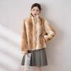 Nuova giacca in peluche con stampa leopardata per autunno e inverno, moda ecologica, giacca stampata da donna