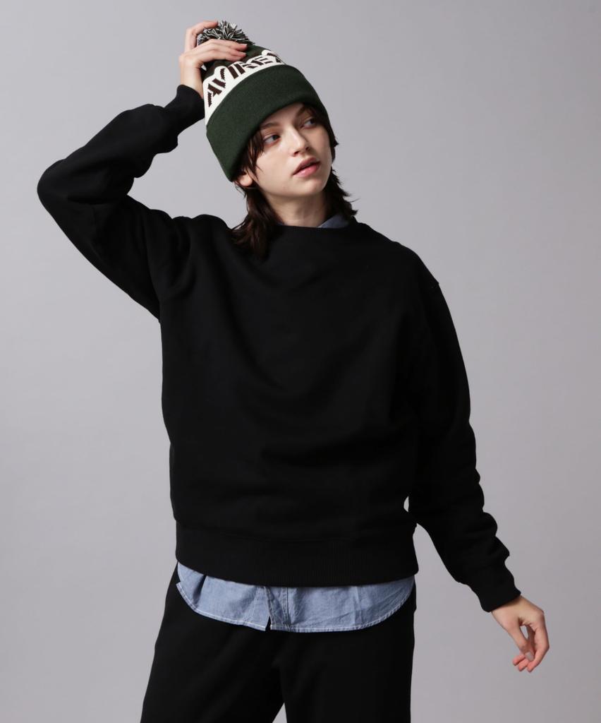 AVIREX CREW NECK L/S SWEAT 783-3932002 Men's M Black