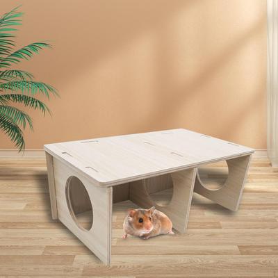 Hamster House Cage Exercise Toy Hideout Habitat Decor Small Peep Shed Nesting Villa Playground for