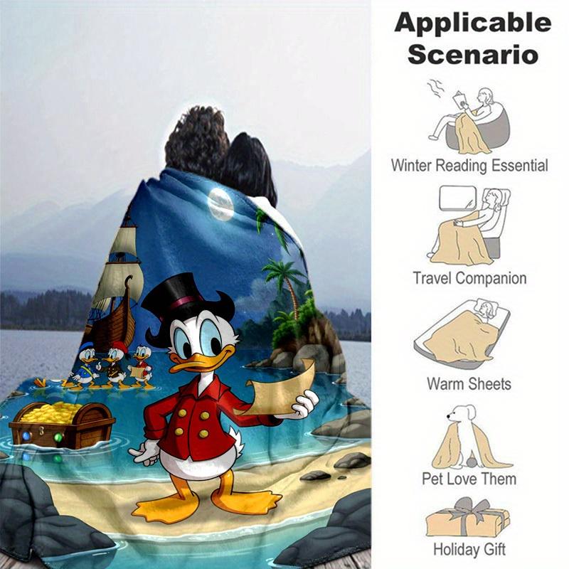 1pc, Disney's Scrooge McDuck Treasure Map Blanket, Perfect for All Seasons, Home Decoration, Blanket, Versatile & Cozy for Bedroom, Living Room, Trave