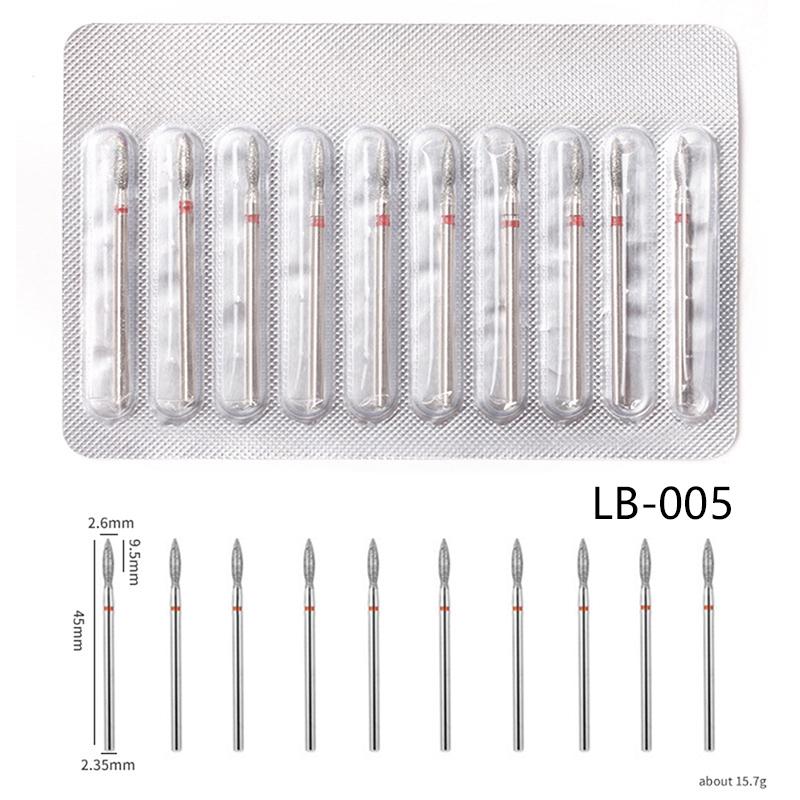 10Pcs Diamond Milling Cutters For Manicure Carbide Nail Drill Bits Kit Tools