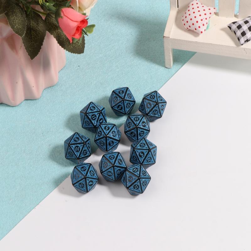 10Pcs 20 Sided Polyhedral Acrylic Table Game Dice D20 Dice for Math Dice Games Acrylic Dices Kit For Party