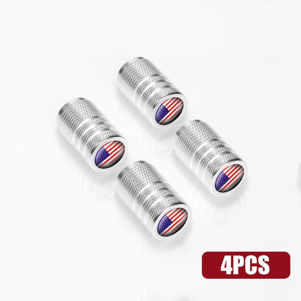 

4X Fashion American Flag Tire Valve Caps Aluminum Car Dustproof Caps Tire Wheel Stem Air Valve Caps for Car Motorcycle Bike