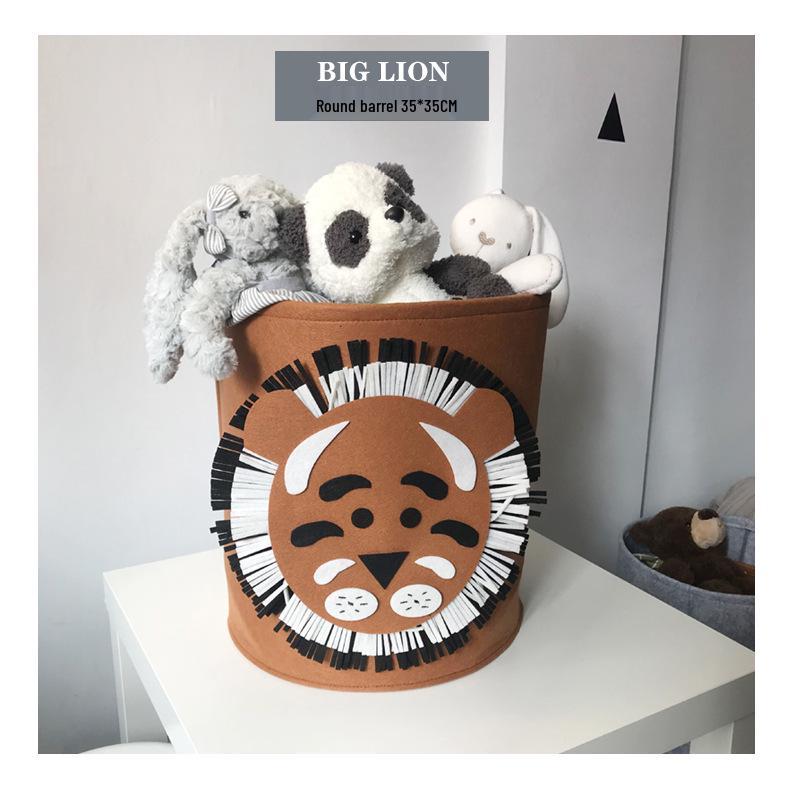 Trendy Korean Cartoon Animal Felt Storage Hamper - Large Capacity, Washable