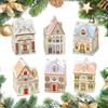 Mini Christmas Gingerbread House Spice Jar Set Holiday Village Festive Kitchen Decor with Countertop Christmas Candle