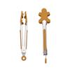 Christmas Food Tongs 6 Pcs Grip Serving Gingerbread Man Tree Nonstick Tip Reusable Bacon Silicone Tongs Meat Server