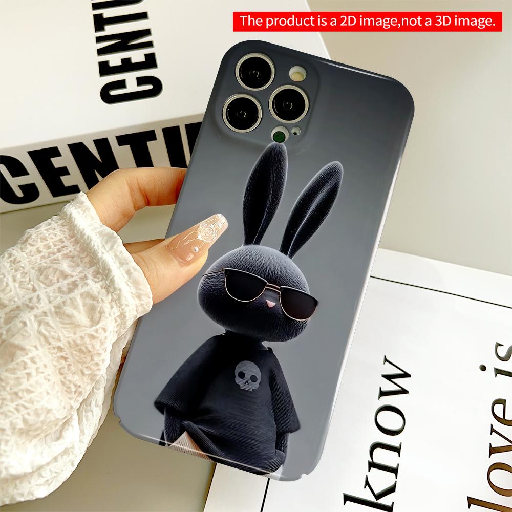 Sunglasses Bunny with Skull Tee All Inclusive Film Hard Phone Case, Compatible with iPhone 18 Pro Max 17 16 15 14 13 12 11