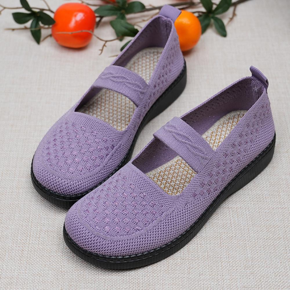 Women's Cloth Shoes Mesh Shallow Shoes Non-slip Wear-resistant Middle-aged and Elderly Shoes Elastic Walking Shoes for The Elderly