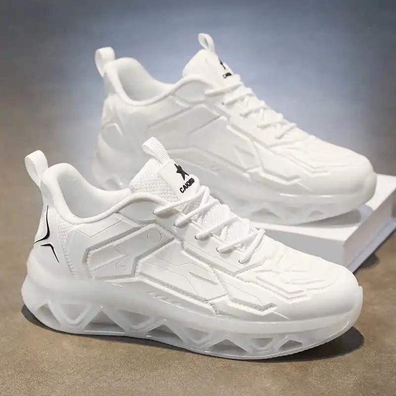 Mid High Top Breathable Men's Sneakers Running Large Size Shoes Black Trainers For Men Sport Novelties Trnis Brands