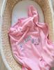 Fleece blanket for babies - Bigi Zibi & Adele Owls - light pink
