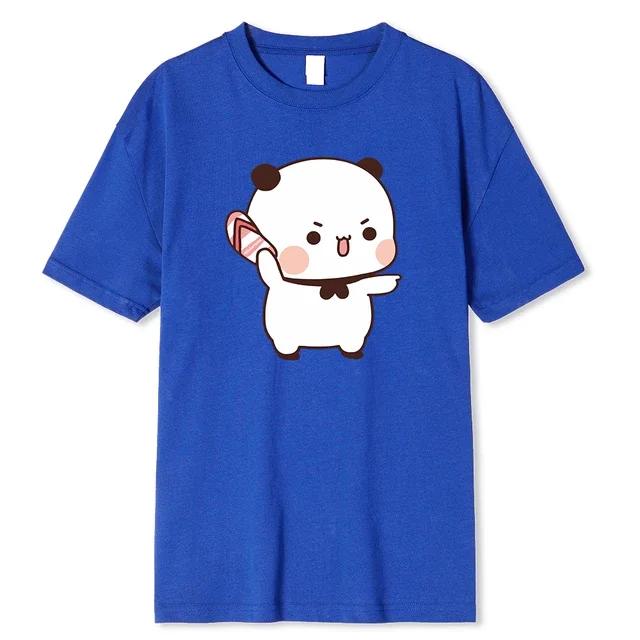 Lovely Bubu hází žabky na Dudu, protože škádlí Bubu tričko Medvědí tričko Kawaii Mužské oblečení Pánské topy Grafická košile