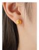 European Geometric Irregular Texture Titanium Steel Round Stud Earrings