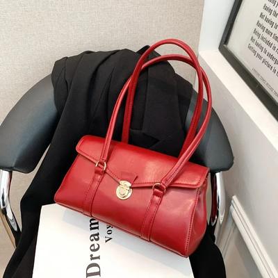 Geantă de lux de designer pentru subraț pentru femei primăvară nouă navetistă elegantă modă geantă de umăr roșie geantă de nuntă
