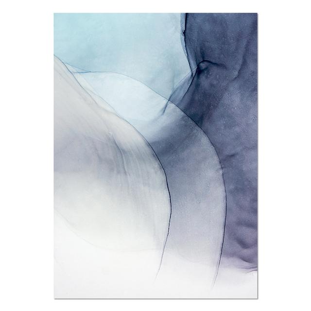 

Абстрактная картина на холсте, настенное искусство, синие чернила, цветение, художественный принт, акварель, скандинавский постер, украшение, настенные панно для гостиной 21cm×30cm NoFrame