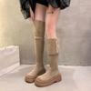 Fashion Autumn Winter Round Toe Ladies Above Over The Knee Shoes Fleece-Lined Platform Women's Thigh High Boots Y2k Demi-season Footwear