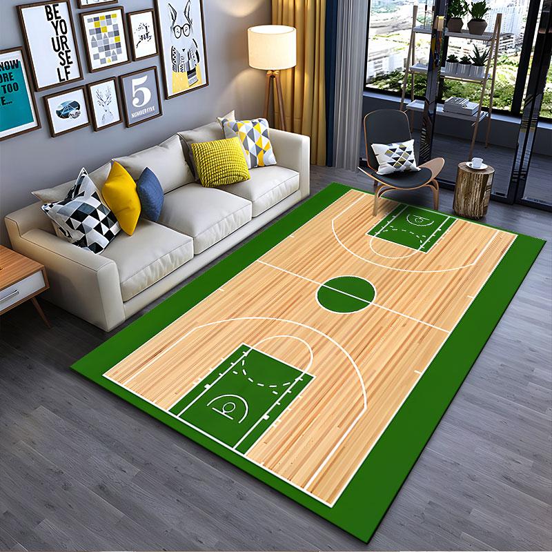 Basketball Court Design Carpet suitable as a non-slip mat for the living room or bedroom sofa