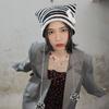 Y2K Pullover Hat Striped Cat Ear Hat Creative Star Knitted Beanie Hat  Winter