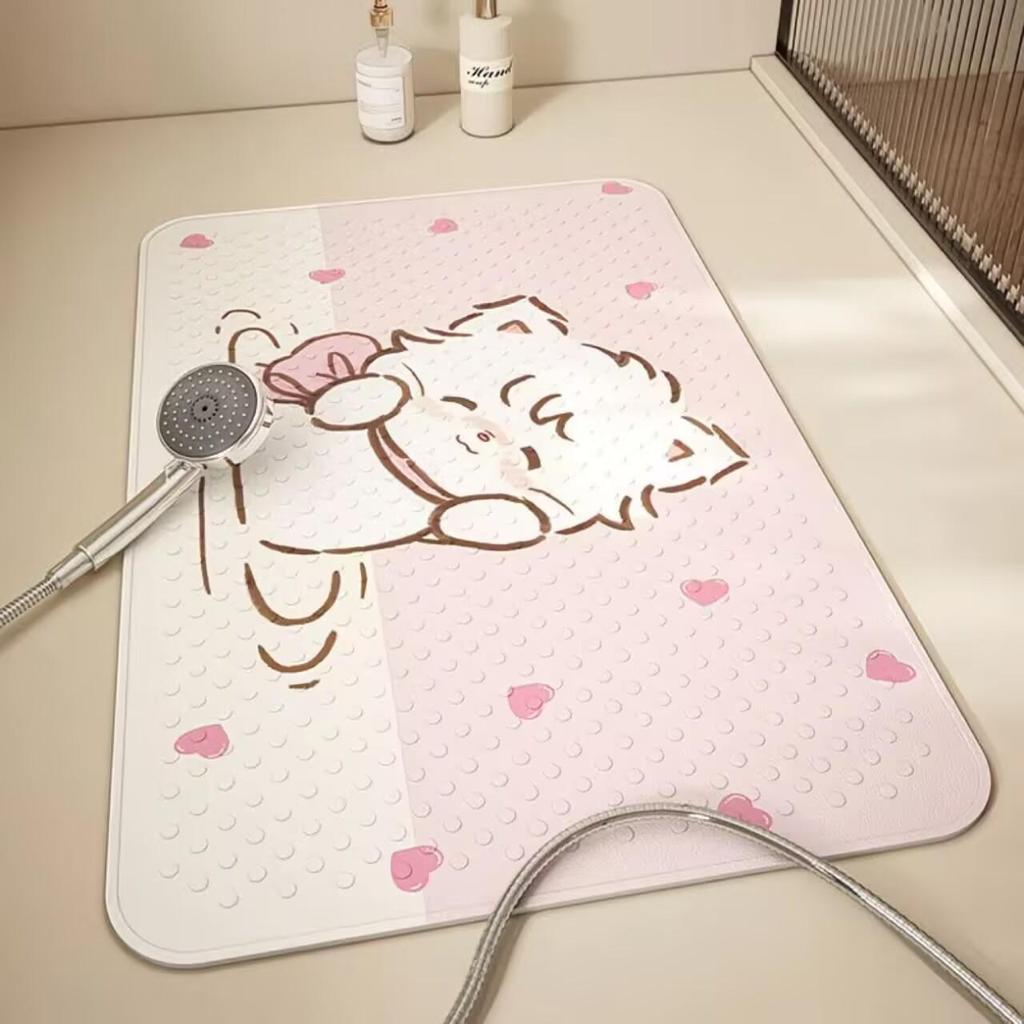 Non-Slip Cartoon Bathroom Mat - Waterproof Bath, Shower, & Toilet Floor Pad