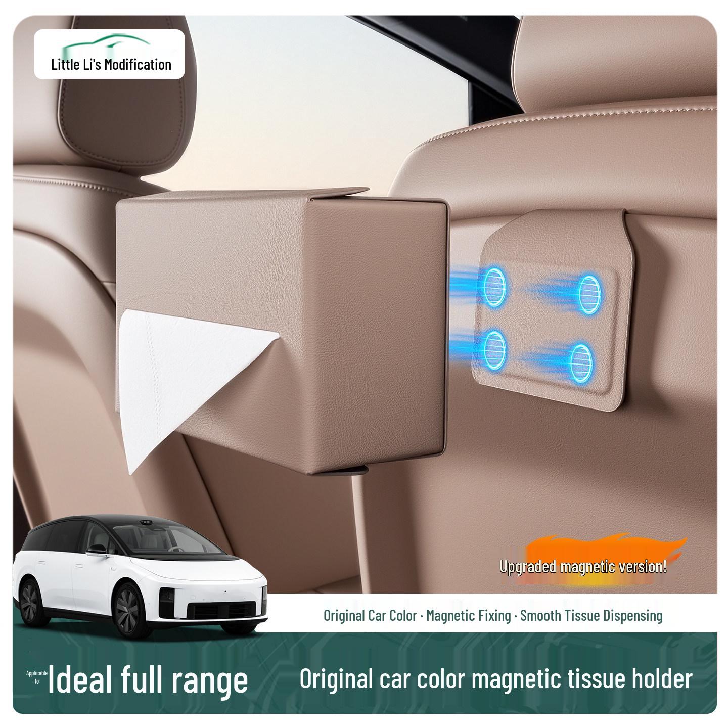 

Ideal i6i8L6L7L8L9 Magnetic Leather Car Tissue Holder & Pull-out Box Accessory Original Orange - Set of 1