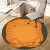 1pc Fluffy Orange Cat Round Carpet, Made of Polyester,Office Chairs, Living Rooms, Or Bedrooms, a Cool Rug for The Living Room.ydt26091