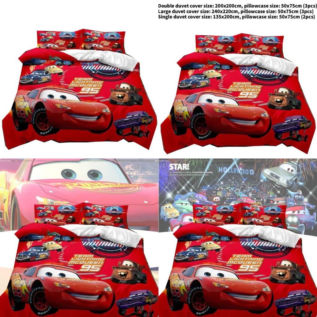 Cars Lightning Mcqueen Beddengoed Set Met Actieve Kleurstoffen Bedrukking Moderne Stijl Voor Kinderkamer Decoratie