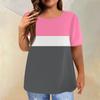 Women's Short Sleeve Shirt Round Neck Plus Size T Shirt Printed Casual Tops
