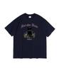 ROIDESROIS Flower Kitten Cat Graphic Short Sleeve T-Shirt (Navy)