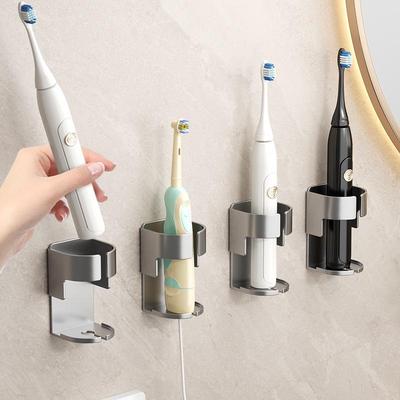 Wall-Mounted Toothbrush Organizer: Suction Cup, Self-Adhesive Electric Toothbrush Holder