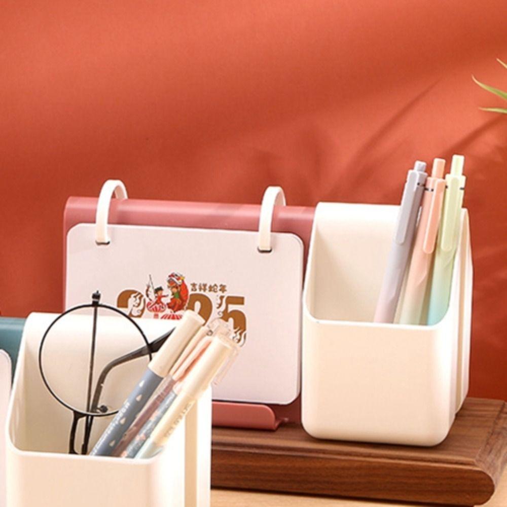 Creative Multi-function Desk Calendar Simple Pen Holder Durable Standing Desk Calendar  Home