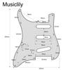 Musiclily SSS 11-otworowy leworęczny pickguard do gitary American/Mexican Stratocaster, 4-warstwowy szylkret