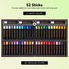 LIGHTWISH Professional Soft Oil Pastels 52-Piece Set (48 Colors + 4 White) | High-Density Pigments, Creamy Color Development | Suitable for Layering a