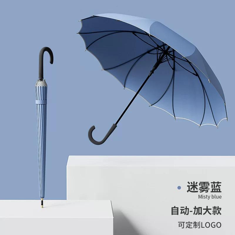 New Style Straight-Handle One-Piece Umbrella for Women, High-Looking Automatic Umbrella, Enlarged, Reinforced, Thickened, Storm-Resistant Long-Handle