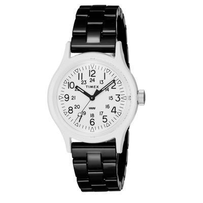 Timex Uhr Original Camper Classic Tile Kollektion Weißes Zifferblatt Resin Quarz 36MM Amerika Uhr Unisex Schwarz [TIMEX] TW2V19900-1