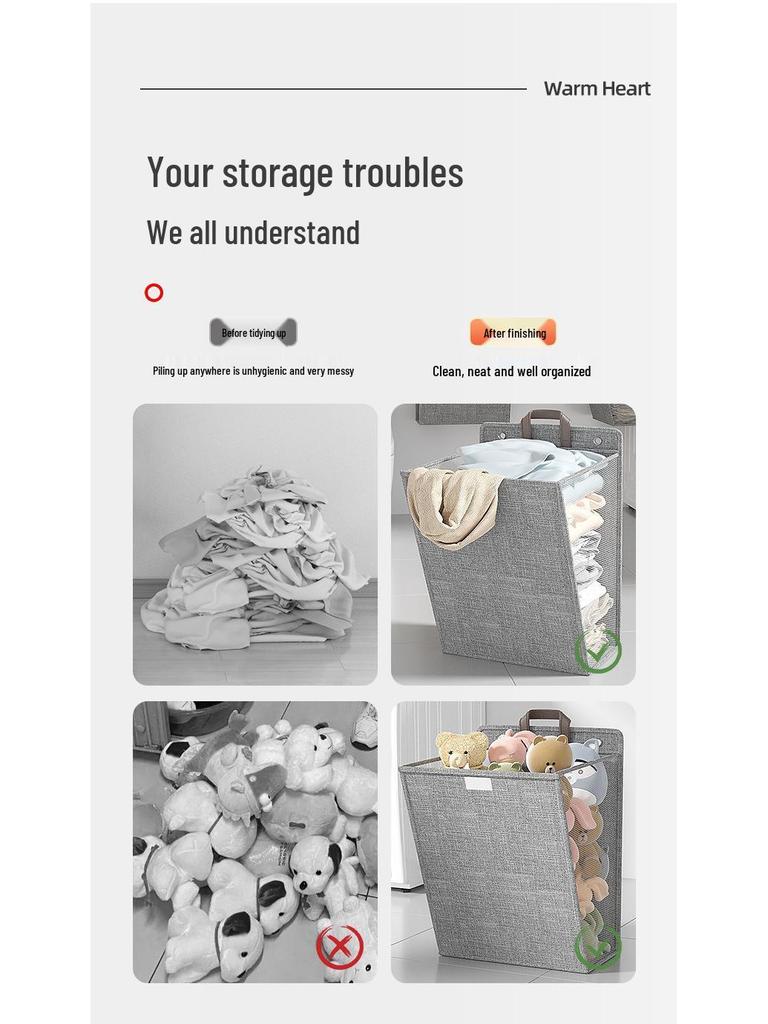 Foldable Wall-Mounted Laundry Hamper: Multi-Use Storage Basket for Dirty Clothes in Dorms & Homes