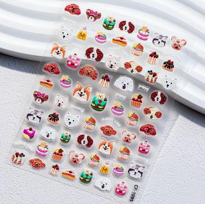 New Arrival: Cute Japanese Animal Nail Stickers with Dogs & Lines