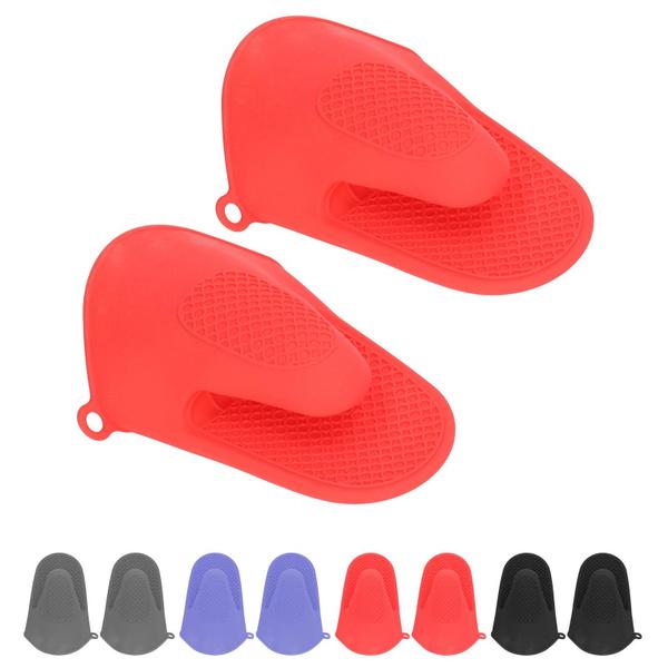 Silicone Oven Mitts, 2pcs Silicone Oven Gloves Pot Holders-Heat Resistant Non-Slip, Waterproof Mini Oven Glove Pinch Grips Mitt Cooking Pinch
