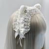 Lolita Headwear Cat Ear Love Rhinestone Headband Goth Punk Bow Headband Abi Cos Lace Hair Accessories