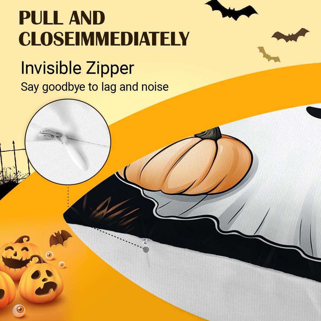 Cute Ghost Of Halloweencushions Pillowcase Polyester Cushion Cover Throw Pillow Sofa Decoration Pillowcover Home Decor
