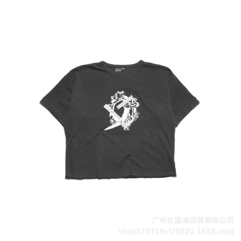 Letter printing retro portrait American tide brand loose men's and women's casual short-sleeved T-shirt tide