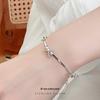 S925 Sterling Silver Korean Style Bow Bracelet - Elegant Hand Jewelry Gift for Women