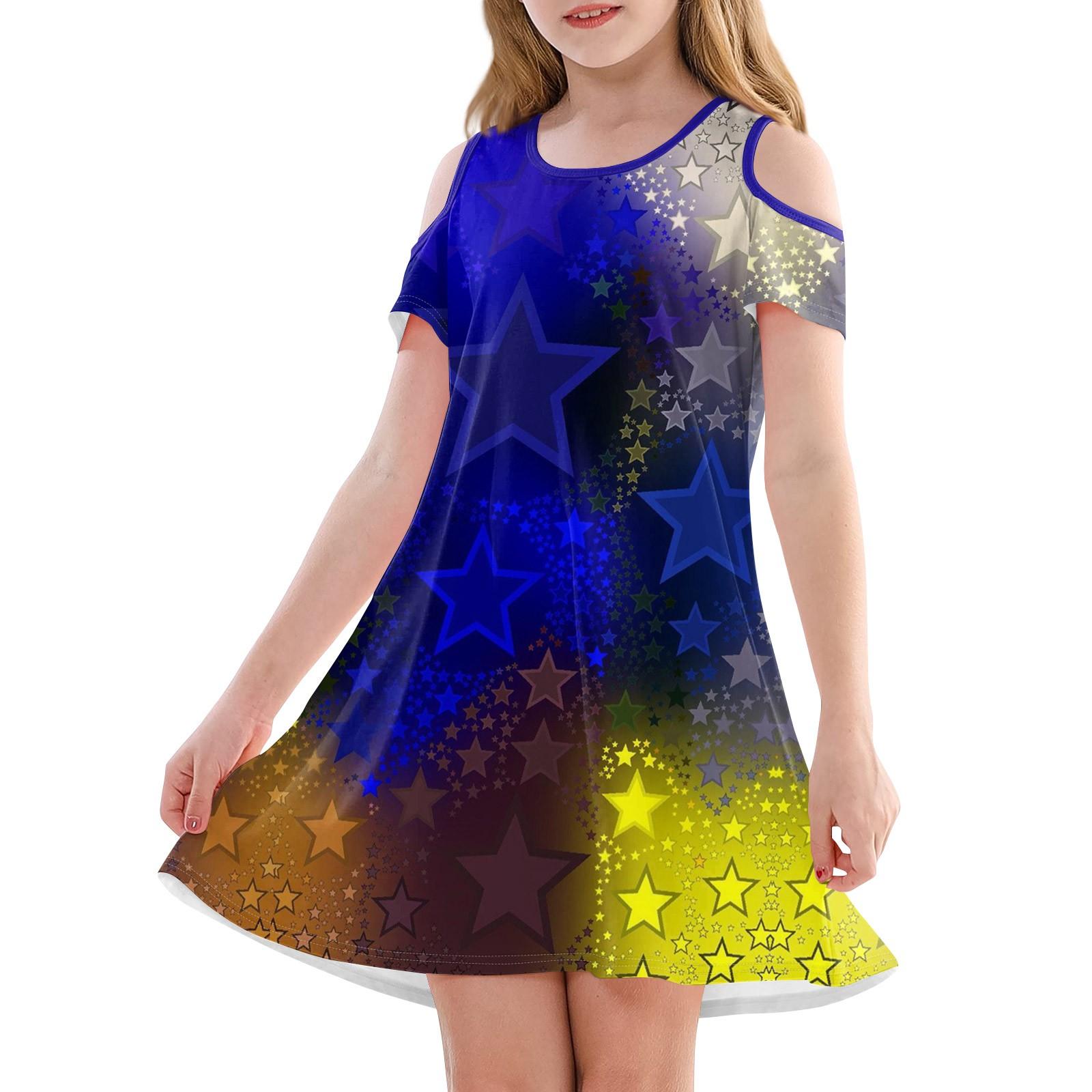 

Сукня А-силуету для дівчаток - літня повсякденна сукня без рукавів, дитяча сукня 120