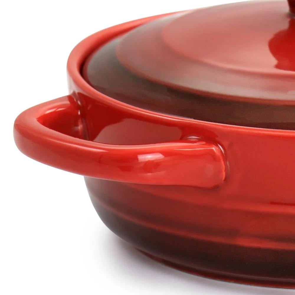 Oven Safe Mini Casserole Dish with Lid Gradient Design Perfect Dips Puddings Side Dishes Easy Transport