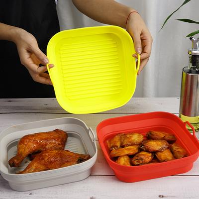 Folding Air-Fryer Basket High Temperature Resistance Air-Fryer Pan Baking Supplies