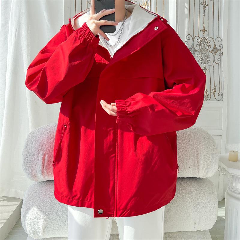 Ladejacke Kleidung Herren, Frühling und Herbst Neue Outdoor-Sport Kapuzenjacke Herren Lässig Winddicht Herrenbekleidung