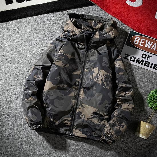 Autumn and Winter Plus Size Cotton Jacket Men's Hooded Loose Cotton Jacket Camouflage Cotton Jacket Jacket